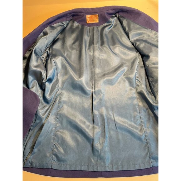 Vintage Pendleton Wool Blazer Women Size 12* Cobalt Blue Suit Jacket Teal Lining - Picture 5 of 16